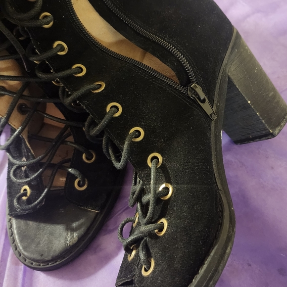 Jeffrey Campbell Black Lace-Up Boots - Picture 9 of 11